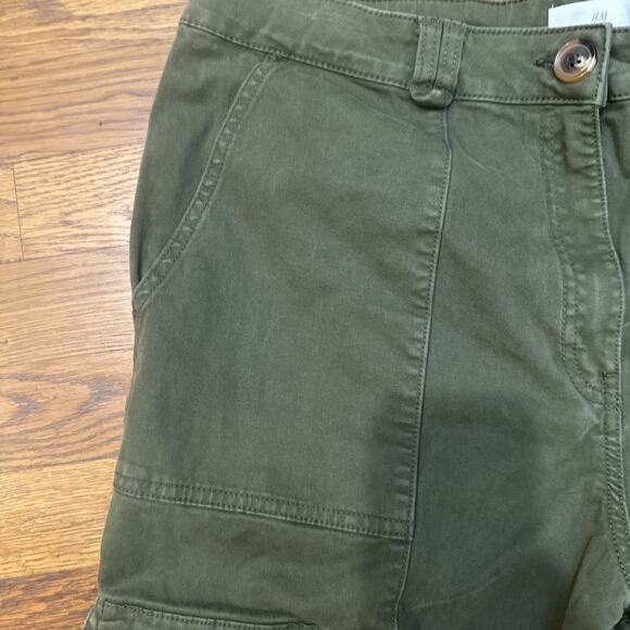 H&M Women’s Cargo Pants Green 14 Carpenter - Picture 5 of 15